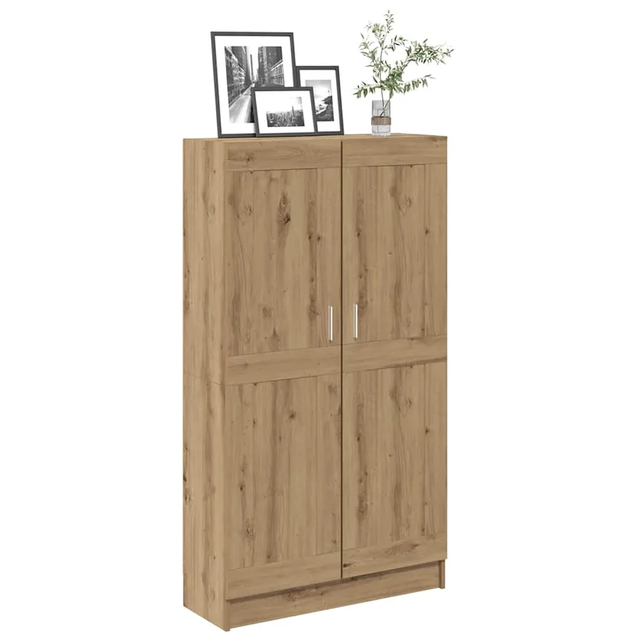 Bibliothèque chêne artisanal 82,5x30,5x150 cm bois d'ingénierie - 3