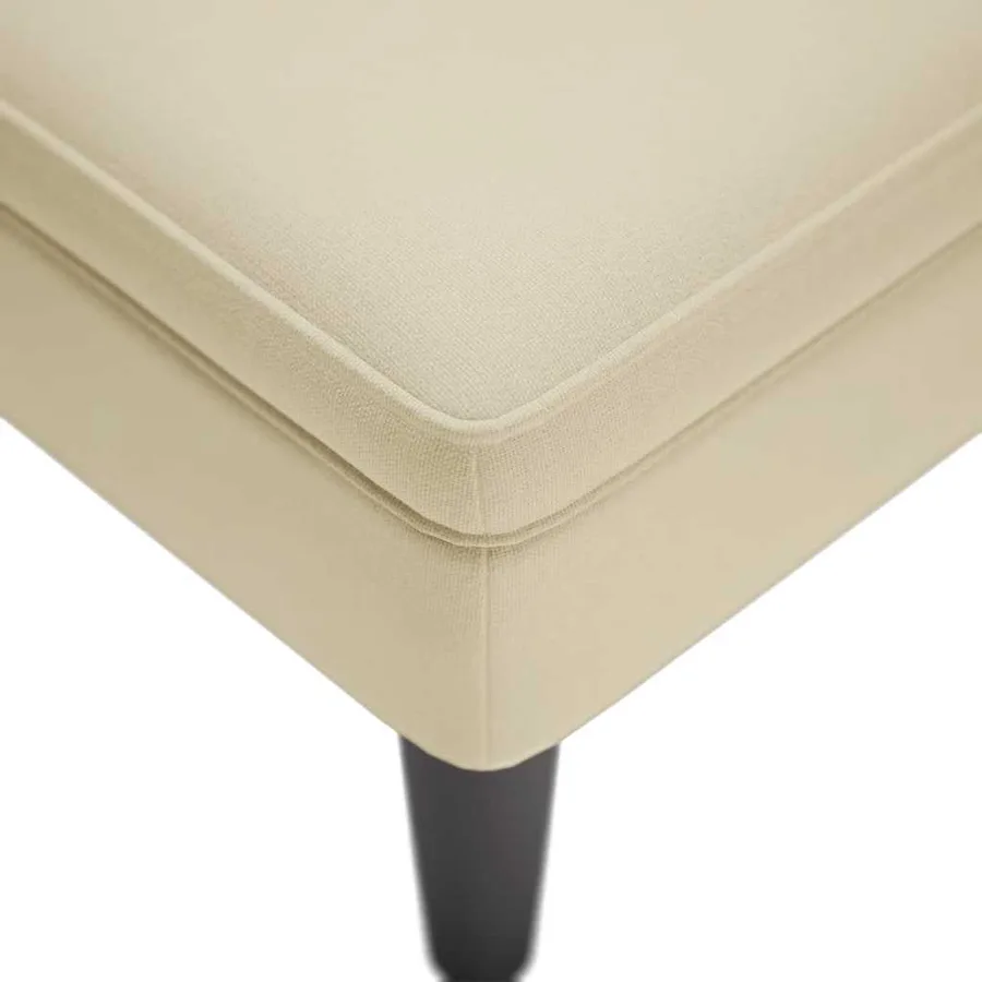Fauteuil long avec coussin et accoudoir droit crème tissu - 7