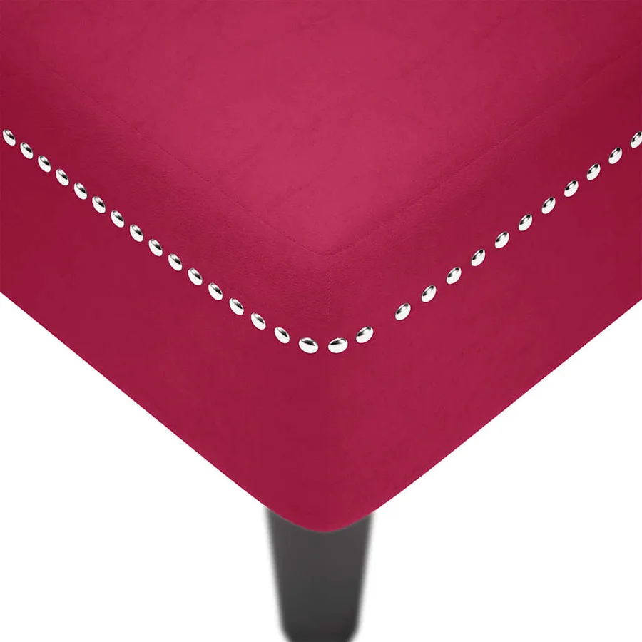 Fauteuil long avec coussin et accoudoir droit rouge bordeaux - 7