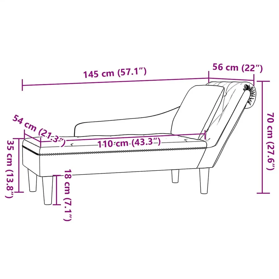 Fauteuil long avec coussin et accoudoir droit rouge bordeaux - 9