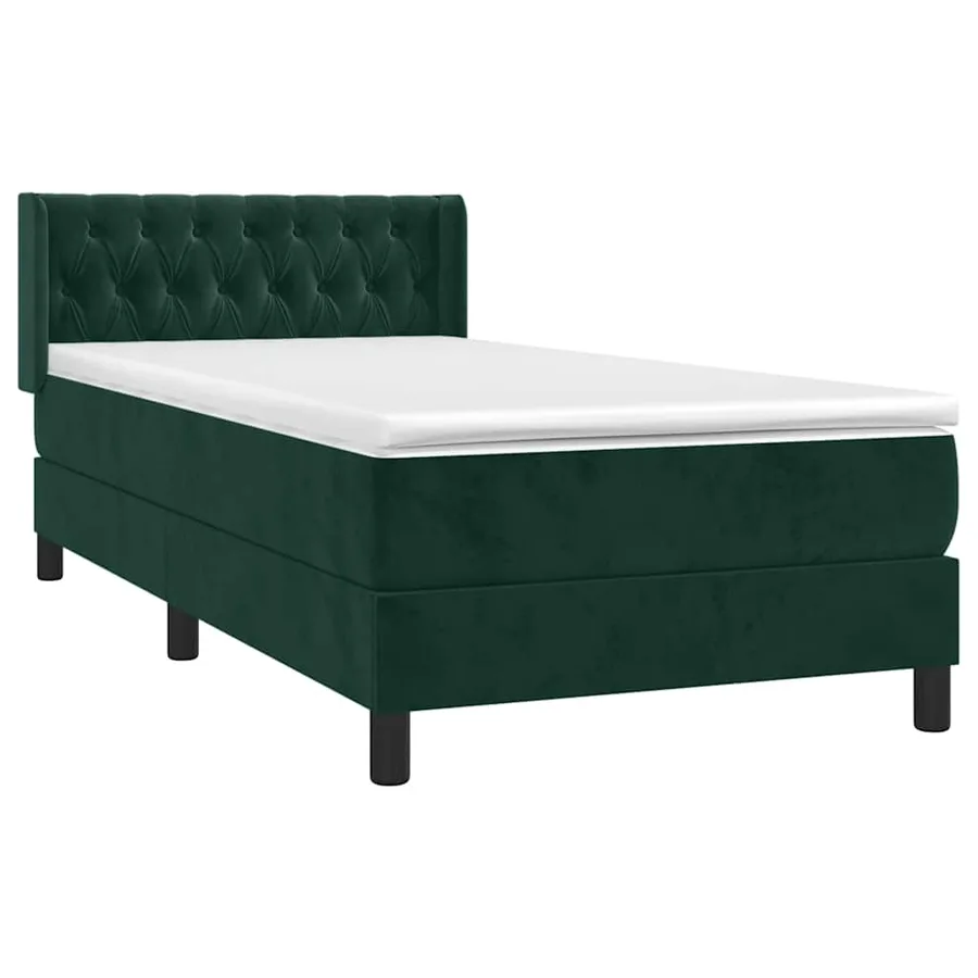Sommier à lattes de lit avec matelas Vert foncé 90x200 cm - 3