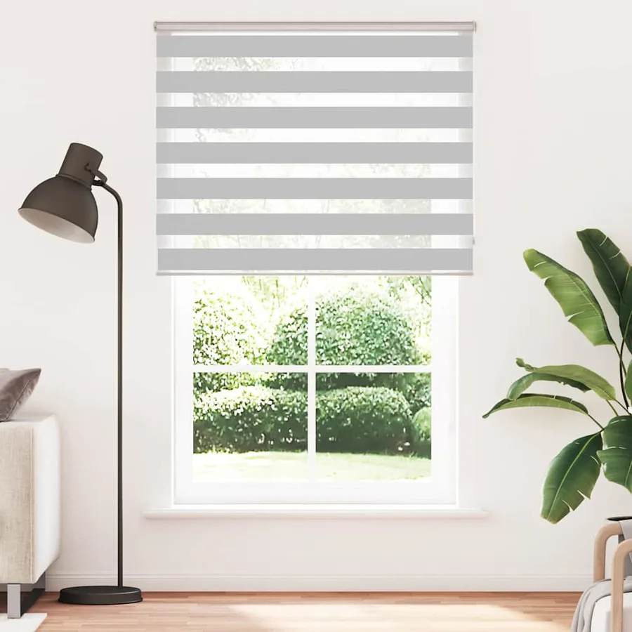 Store zèbre gris clair largeur du tissu 140,9 cm polyester - 2