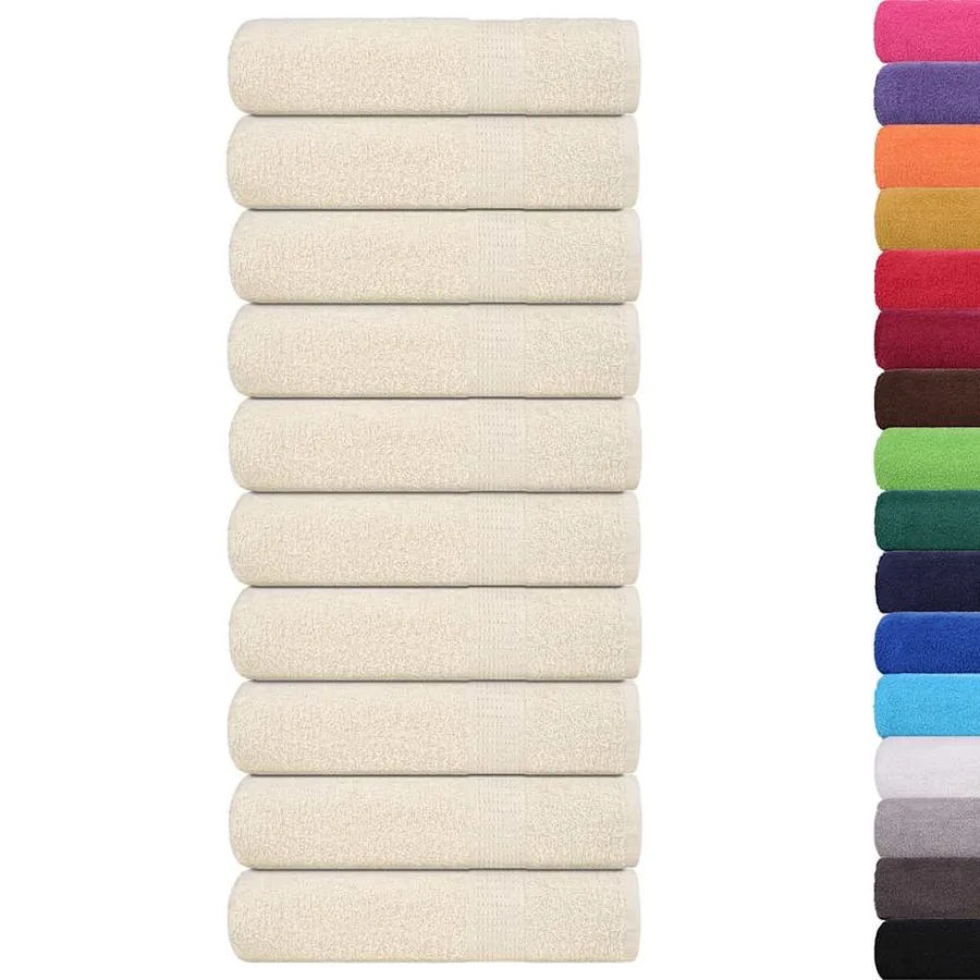 Serviettes de bain FROGN 10 pcs crème 100x150 cm 360 g/m² - 2
