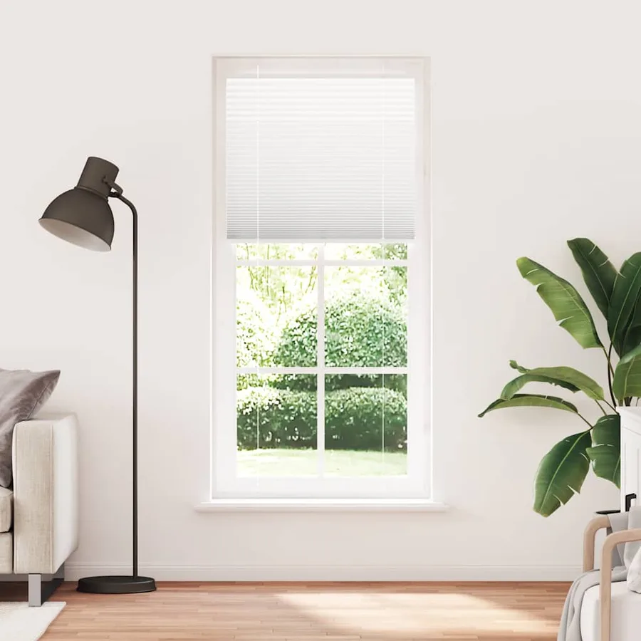 Store plissé blanc 85x200 cm largeur du tissu 84,4 cm polyester - 2