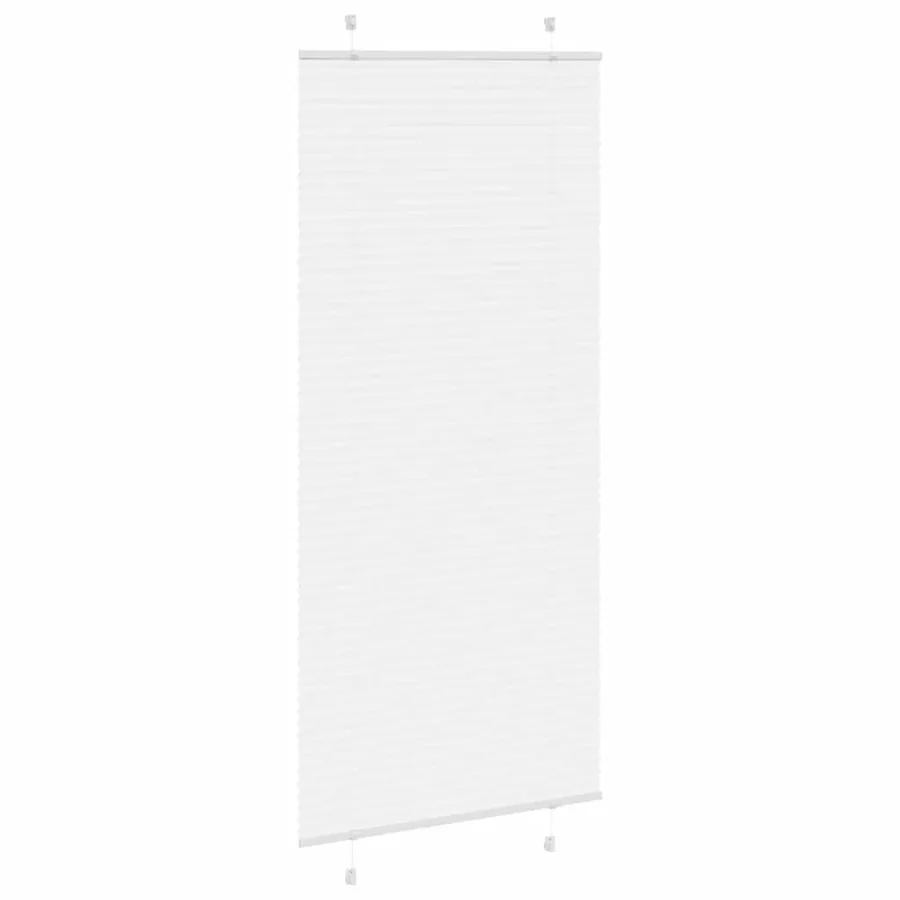 Store plissé blanc 85x200 cm largeur du tissu 84,4 cm polyester - 3