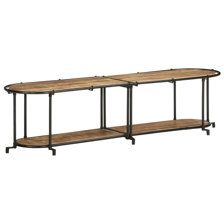 Meuble TV 160x42x40 cm bois massif de manguier brut - 2