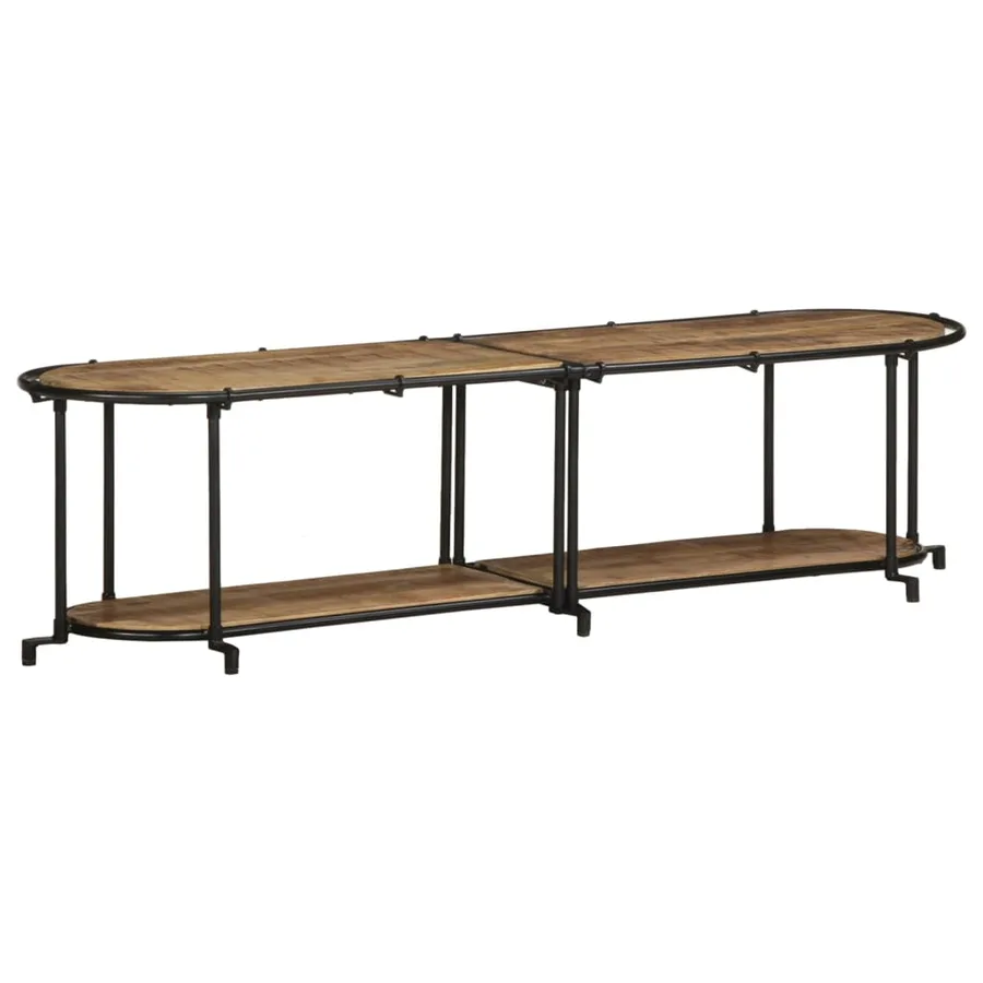 Meuble TV 160x42x40 cm bois massif de manguier brut - 3