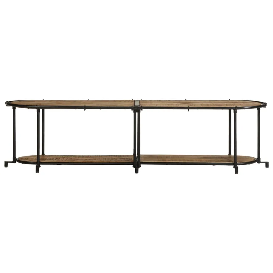 Meuble TV 160x42x40 cm bois massif de manguier brut - 4