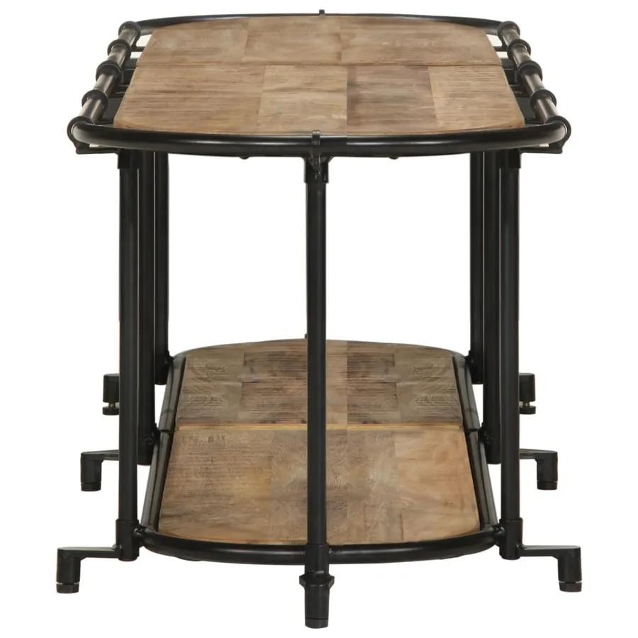 Meuble TV 160x42x40 cm bois massif de manguier brut - 5