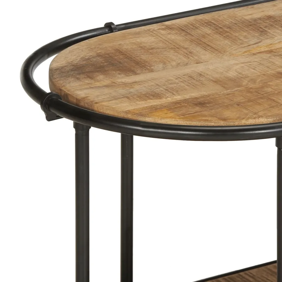 Meuble TV 160x42x40 cm bois massif de manguier brut - 6