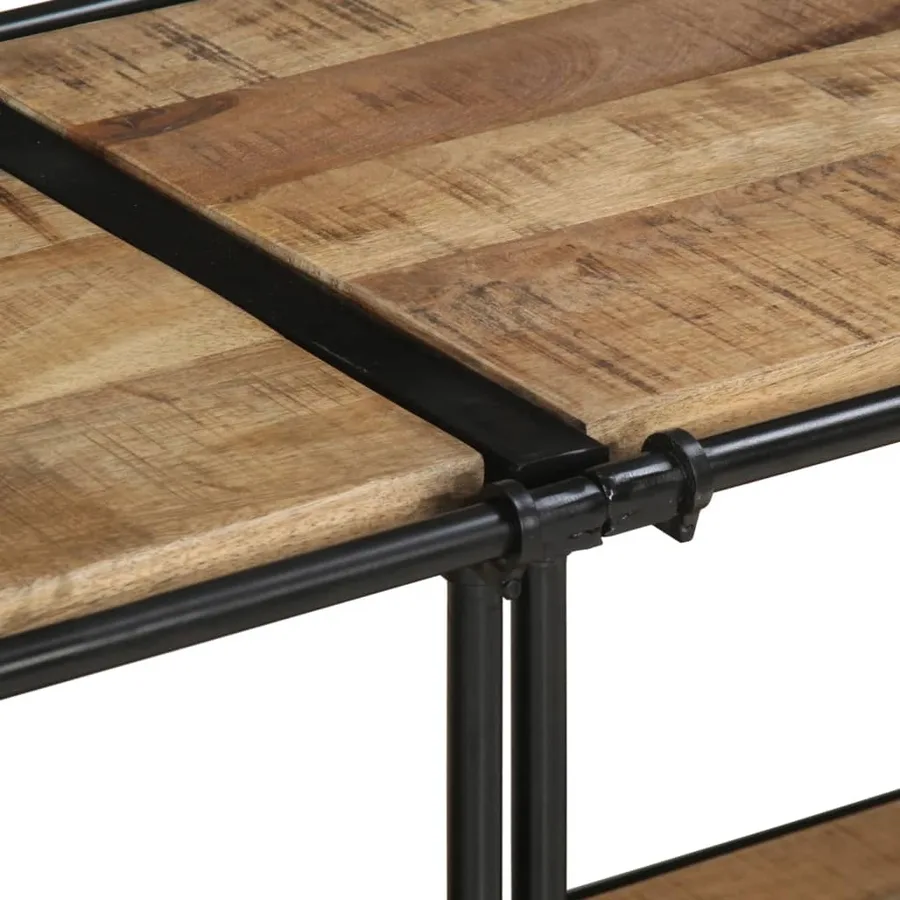 Meuble TV 160x42x40 cm bois massif de manguier brut - 7