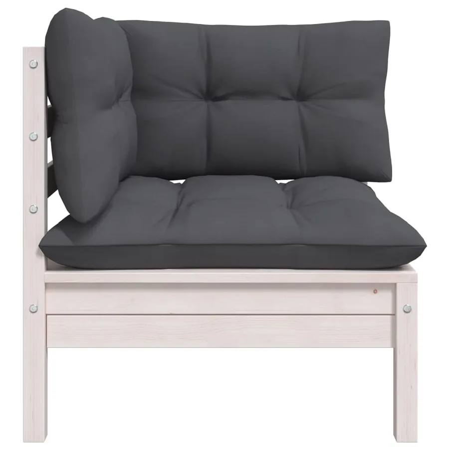 Salon de jardin 6 pcs avec coussins bois de pin massif - 8