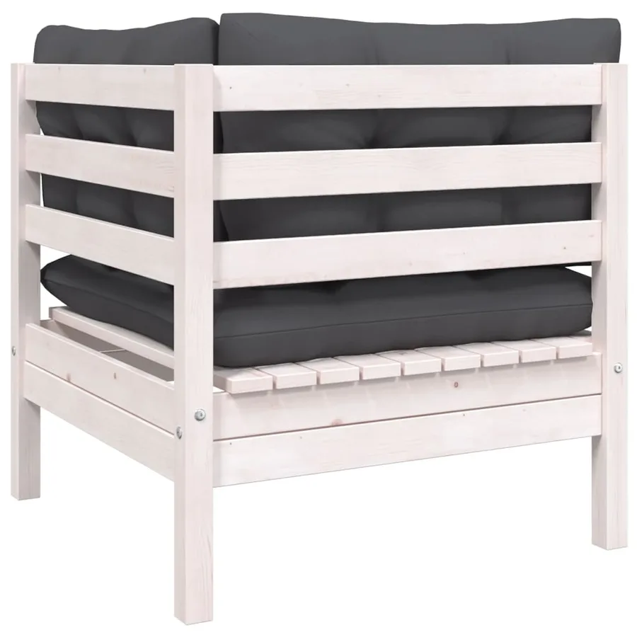 Salon de jardin 6 pcs avec coussins bois de pin massif - 9
