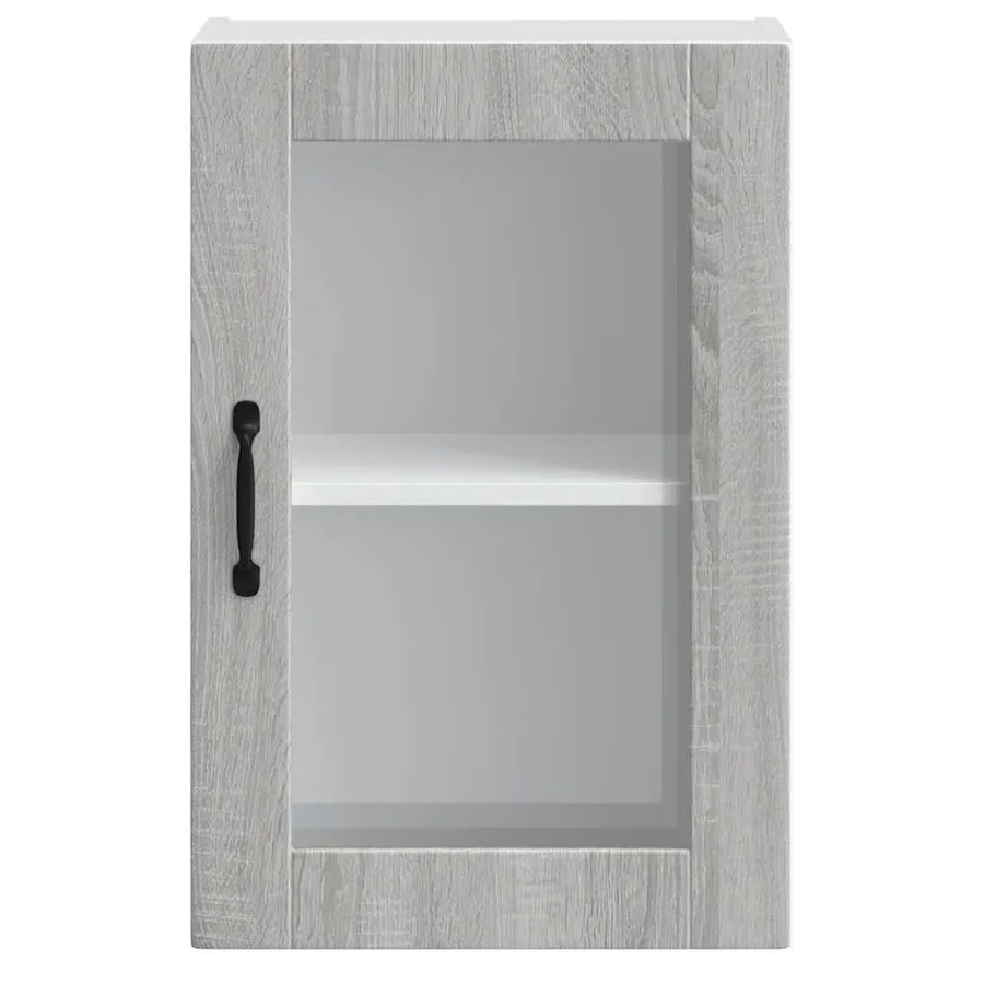 Armoire murale de cuisine avec porte en verre Porto sonoma gris - 5