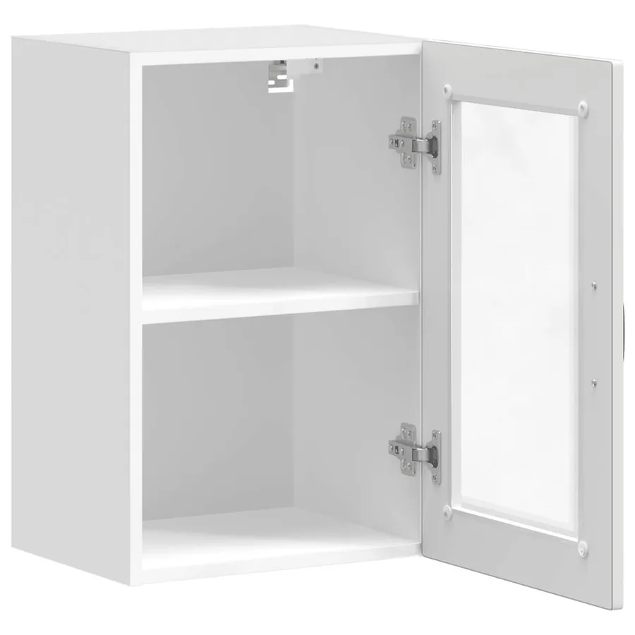 Armoire murale de cuisine avec porte en verre Porto blanc - 7