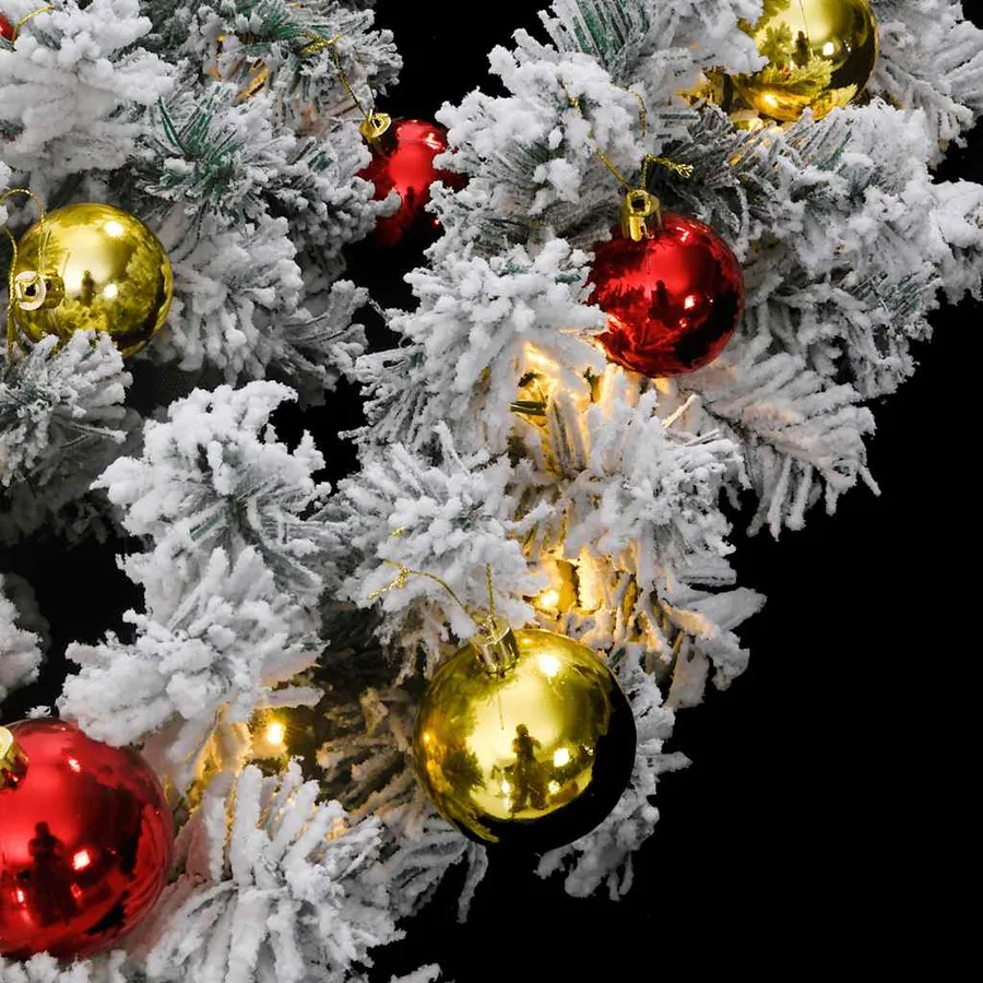 Guirlande de Noël avec boules et lumières LED vert 10 m PVC - 6