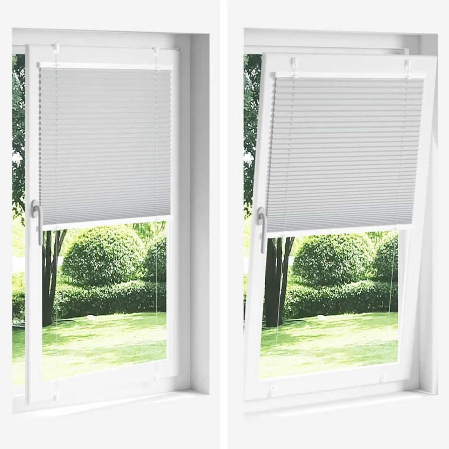 Store plissé blanc 110x100cm largeur du tissu 109,4cm polyester - 8