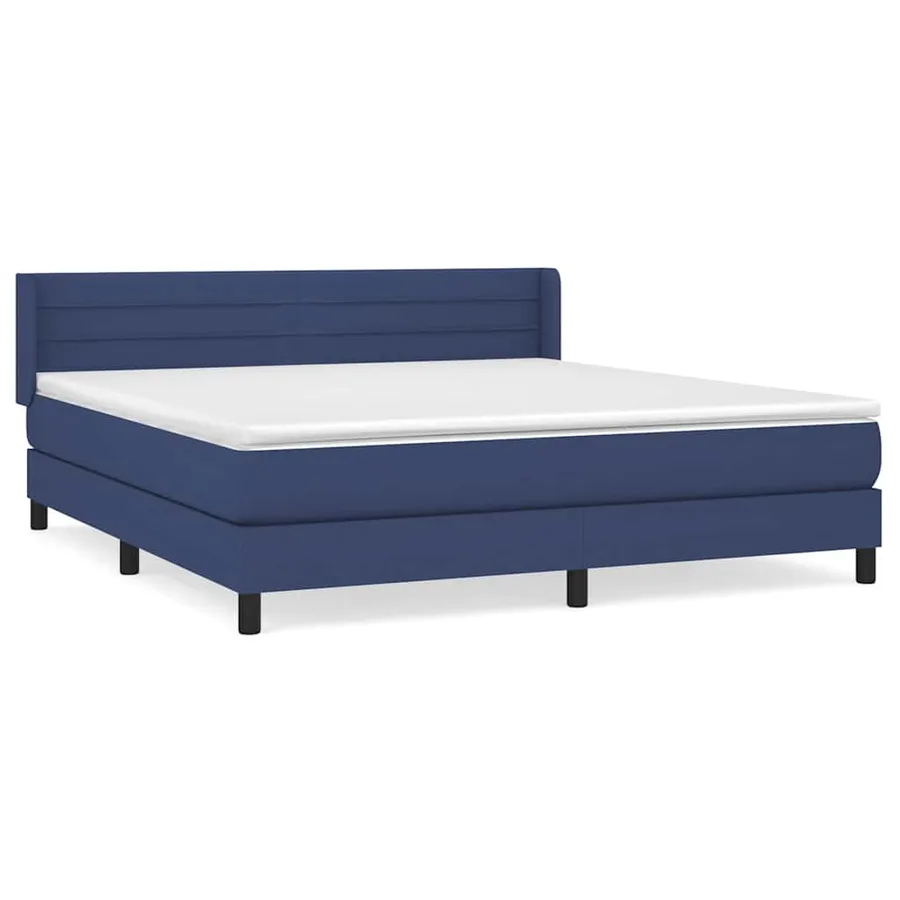 Sommier à lattes de lit avec matelas Bleu 180x200 cm Tissu - 2
