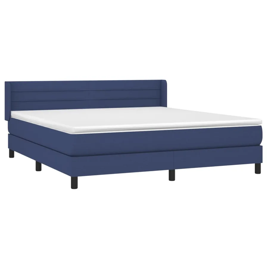 Sommier à lattes de lit avec matelas Bleu 180x200 cm Tissu - 3