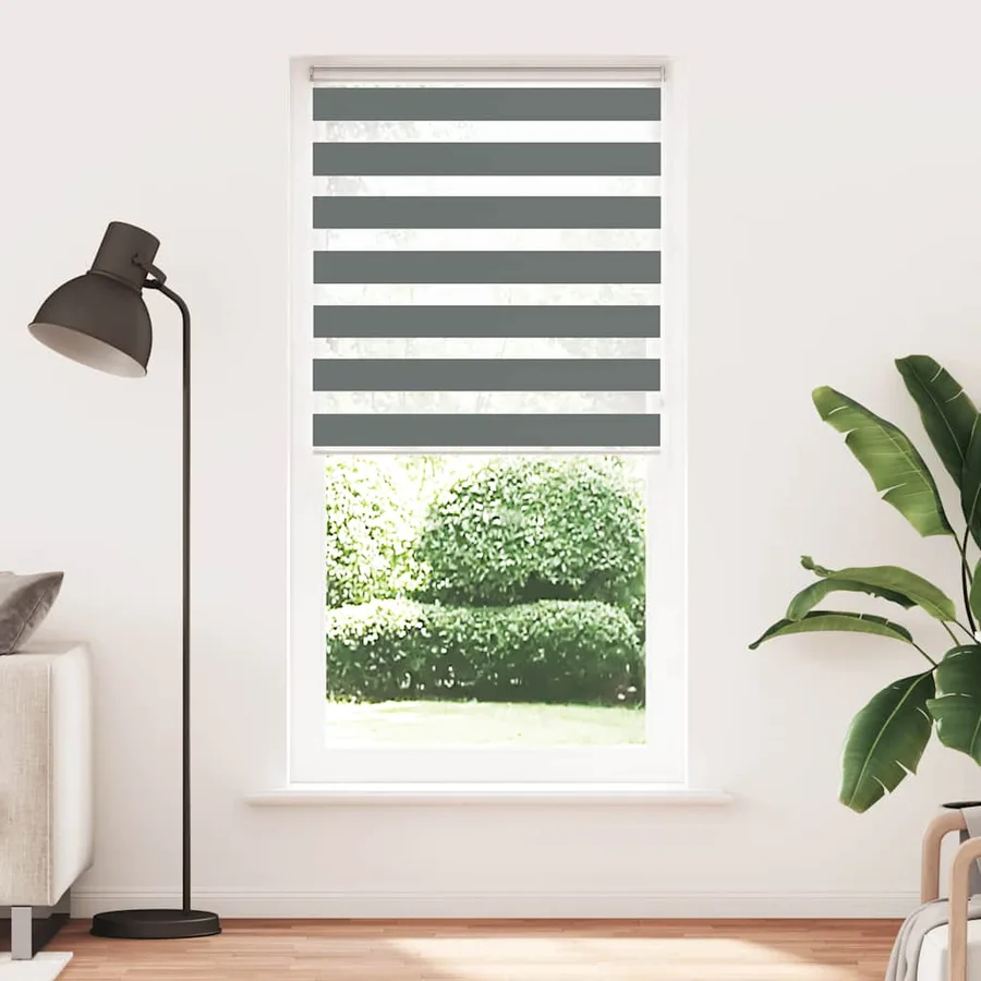 Store zèbre gris foncé largeur du tissu 110,9 cm polyester - 2