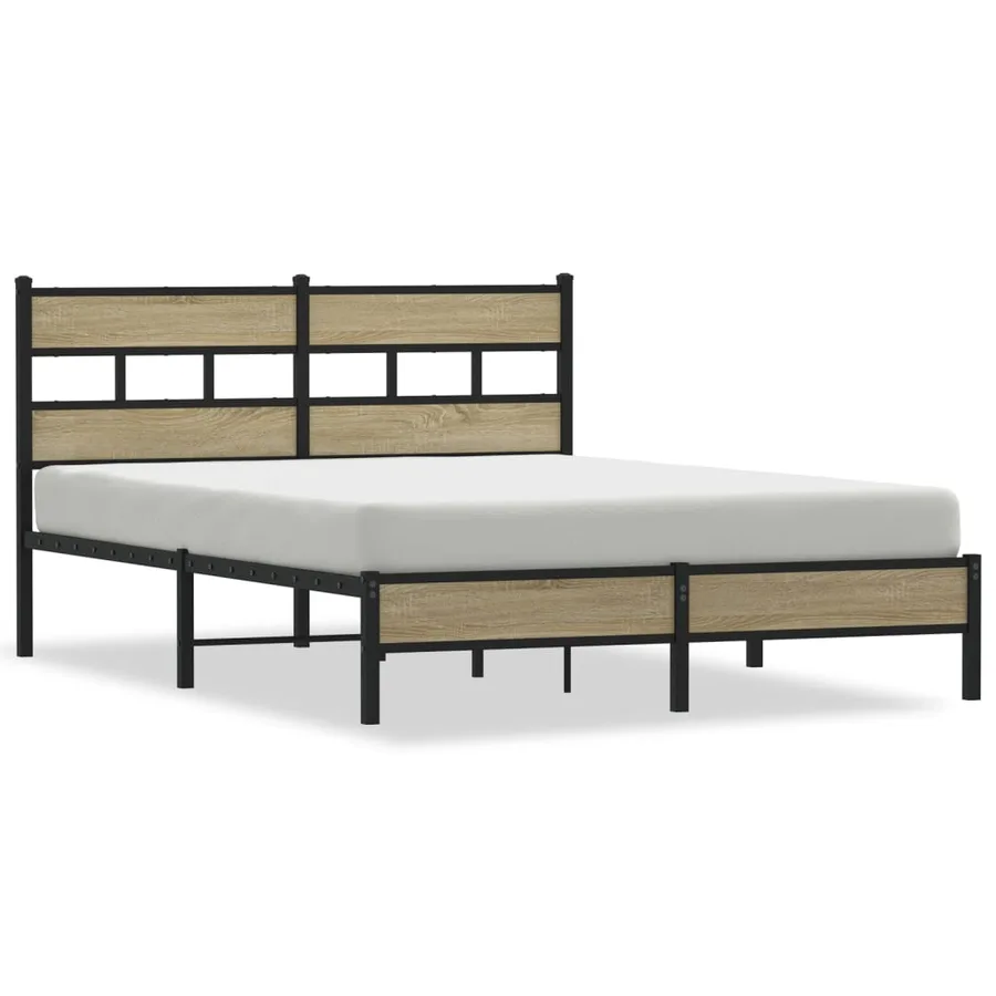 Cadre de lit sans matelas chêne sonoma 160x200 cm - 2