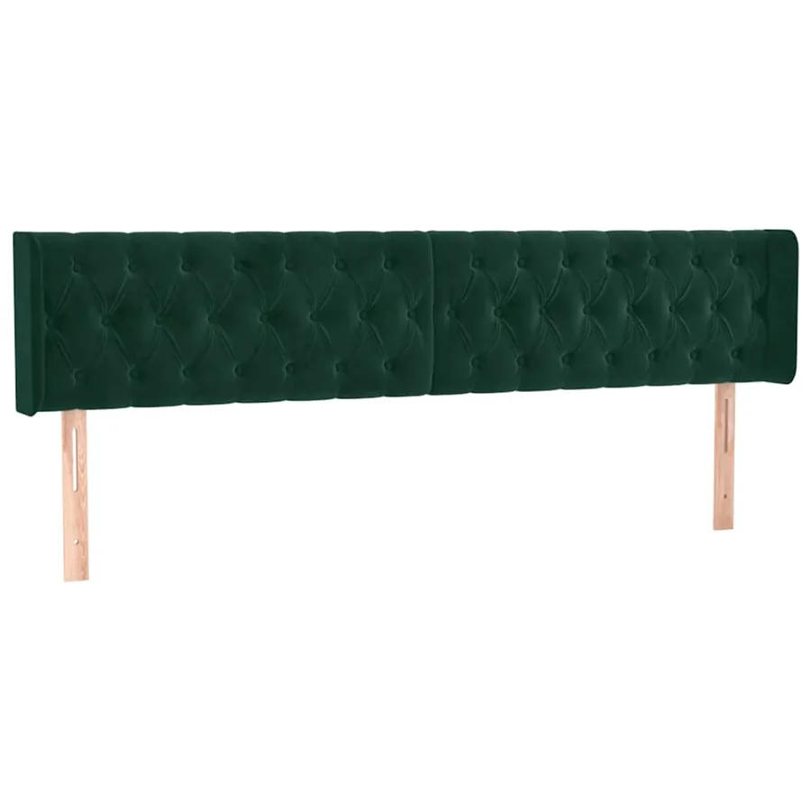 Tête de lit à LED Vert foncé 183x16x78/88 cm Velours - 3