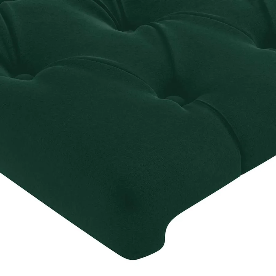 Tête de lit à LED Vert foncé 183x16x78/88 cm Velours - 5