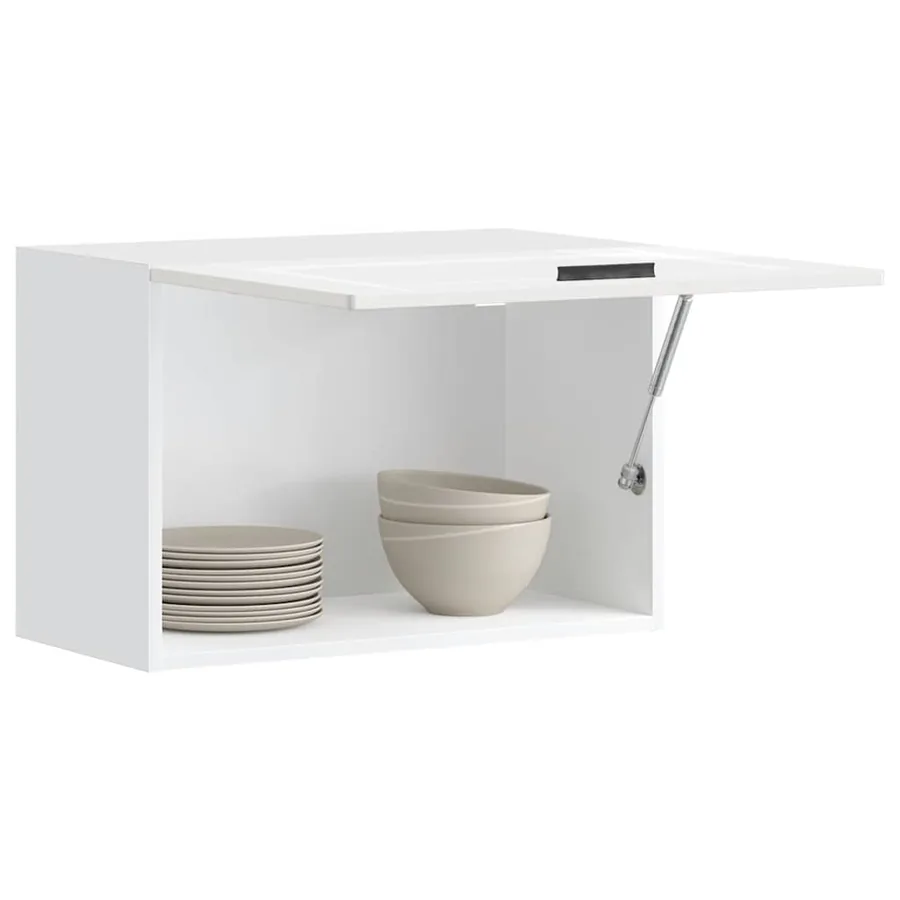 Armoire murale de cuisine Porto blanc brillant bois ingénierie