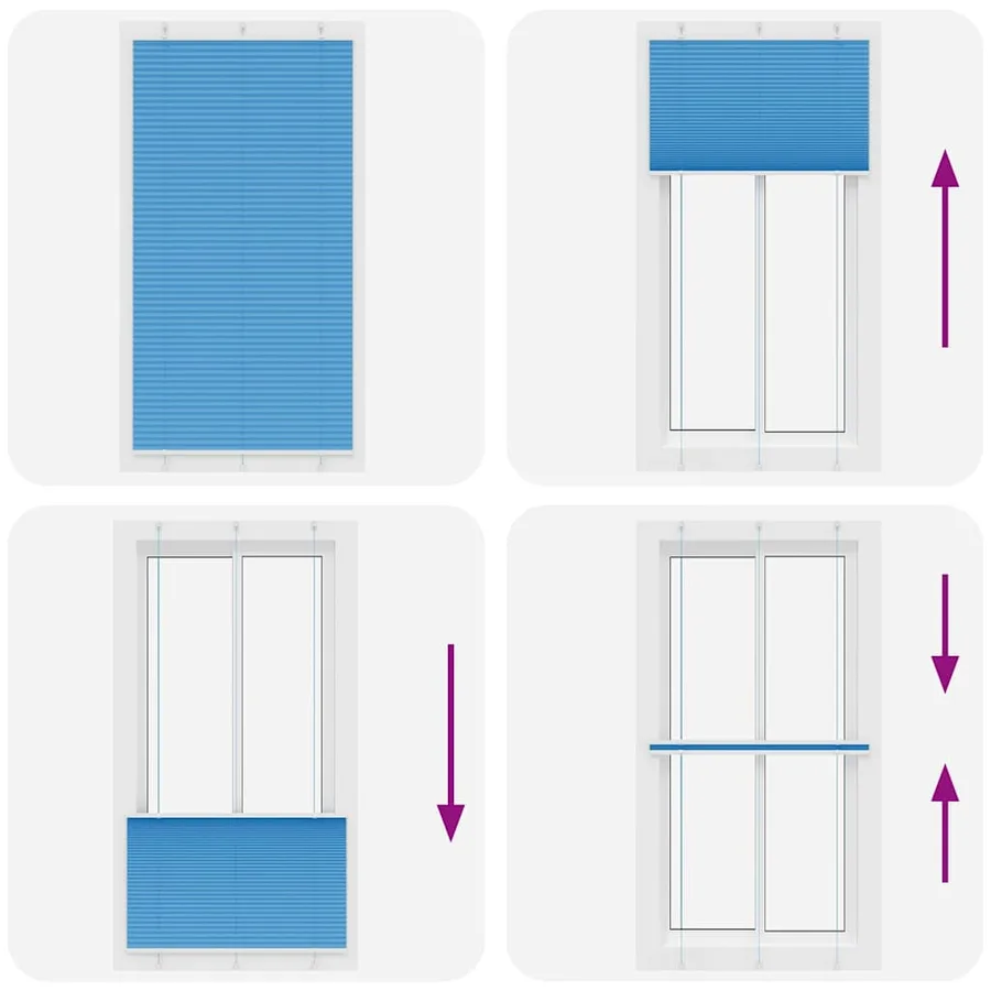 Store plissé bleu 105x200 cm largeur du tissu 104,4cm polyester - 7