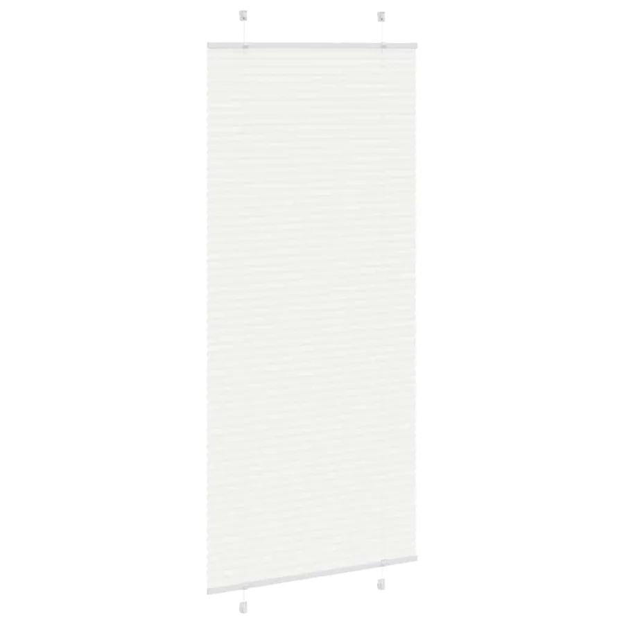 Store plissé blanc 95x200 cm largeur du tissu 94,4 cm polyester - 4