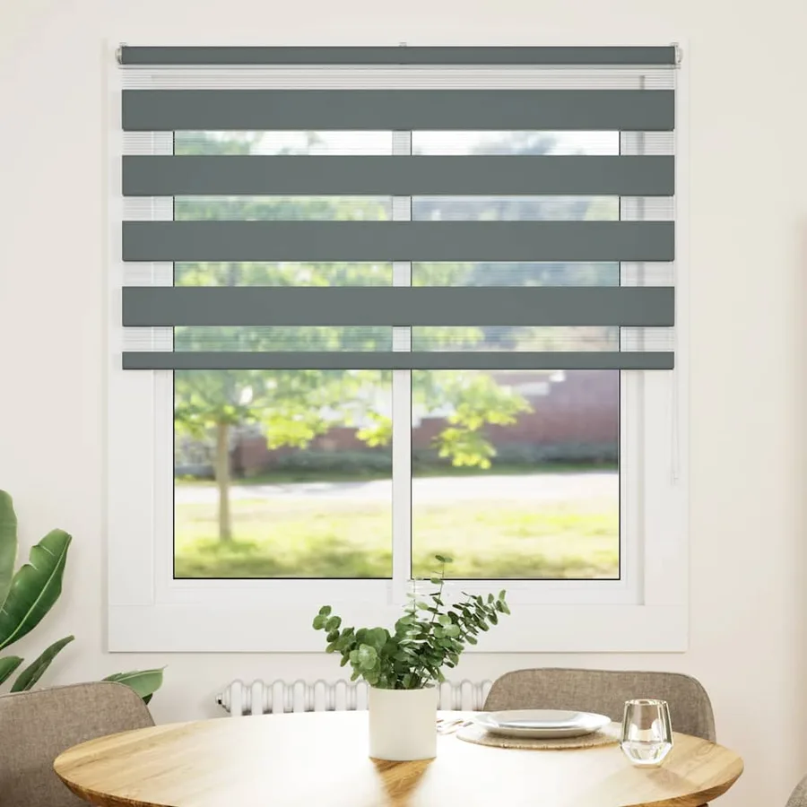 Store zèbre gris foncé largeur du tissu 120,9 cm polyester - 2