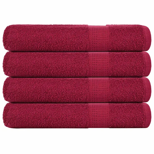 Serviettes de sauna FROGN 4 pcs bordeaux 80x200cm 360 g/m²