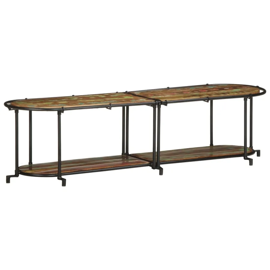Meuble TV 160x42x40 cm bois massif de récupération