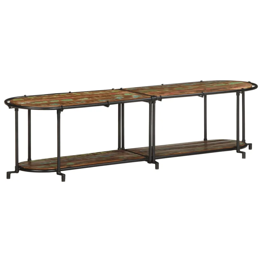 Meuble TV 160x42x40 cm bois massif de récupération - 3