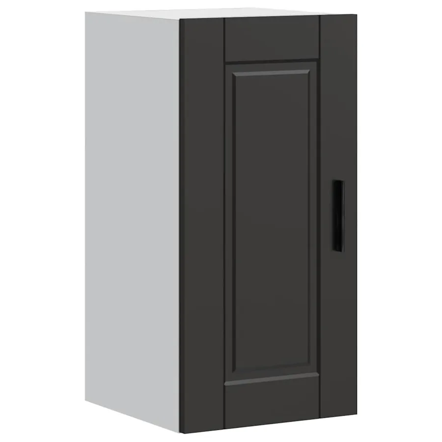 Armoire murale de cuisine Porto noir bois d'ingénierie