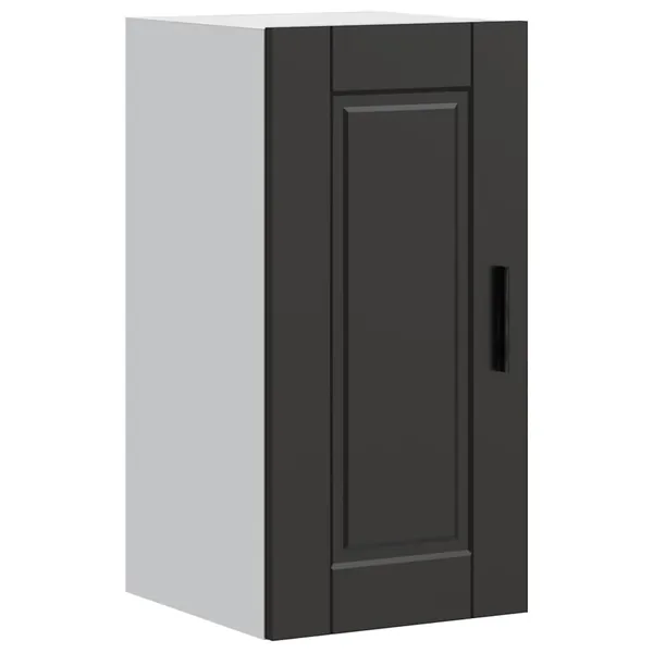 Armoire murale de cuisine Porto noir bois d'ingénierie