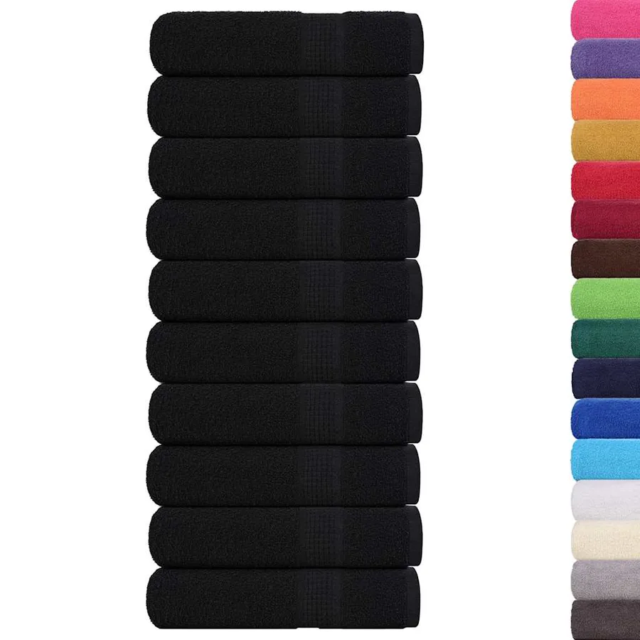 Serviettes de bain FROGN 10 pcs noir 100x150 cm 360 g/m² - 2