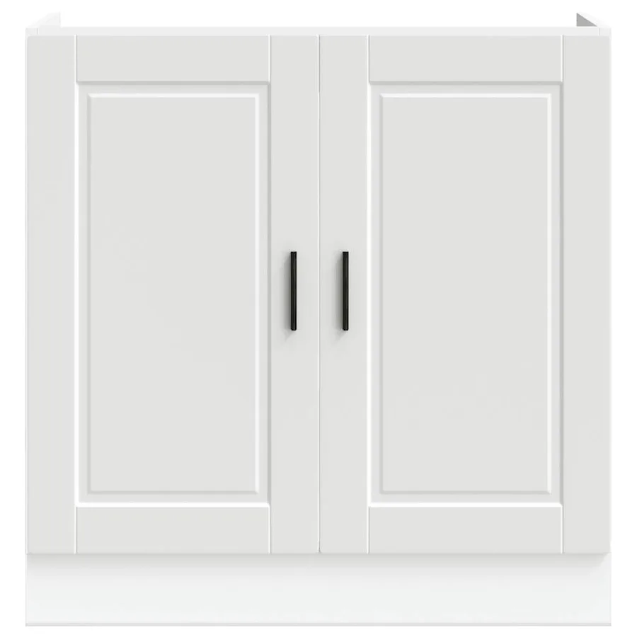 Meuble bas pour évier Porto blanc 80x46x81,5 cm bois ingénierie - 4