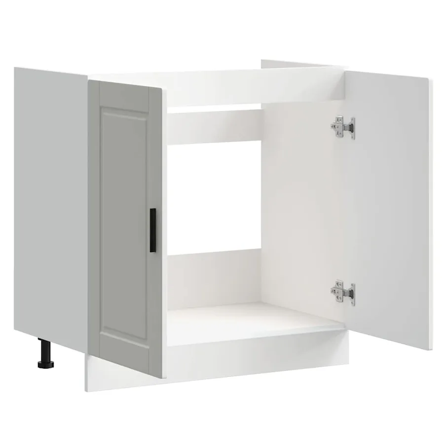 Meuble bas pour évier Porto blanc 80x46x81,5 cm bois ingénierie - 5