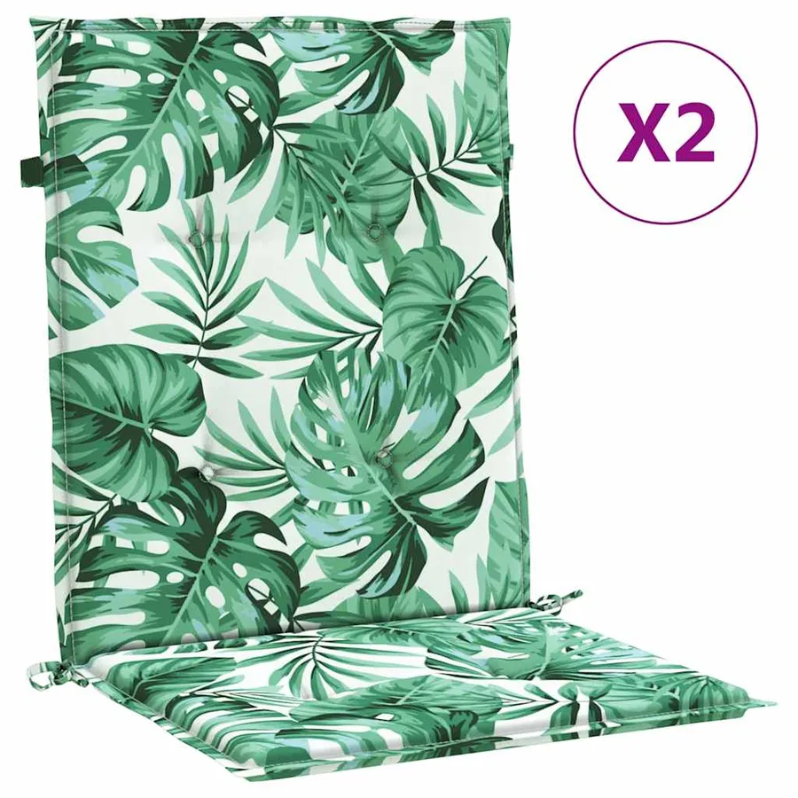 Coussins de dossier 2 pc Motif feuille 100 x 50 x 3 cm - 4