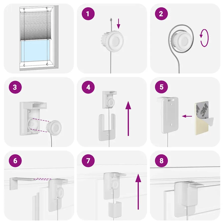 Store plissé noir 60x150 cm largeur du tissu 59,4 cm polyester - 5