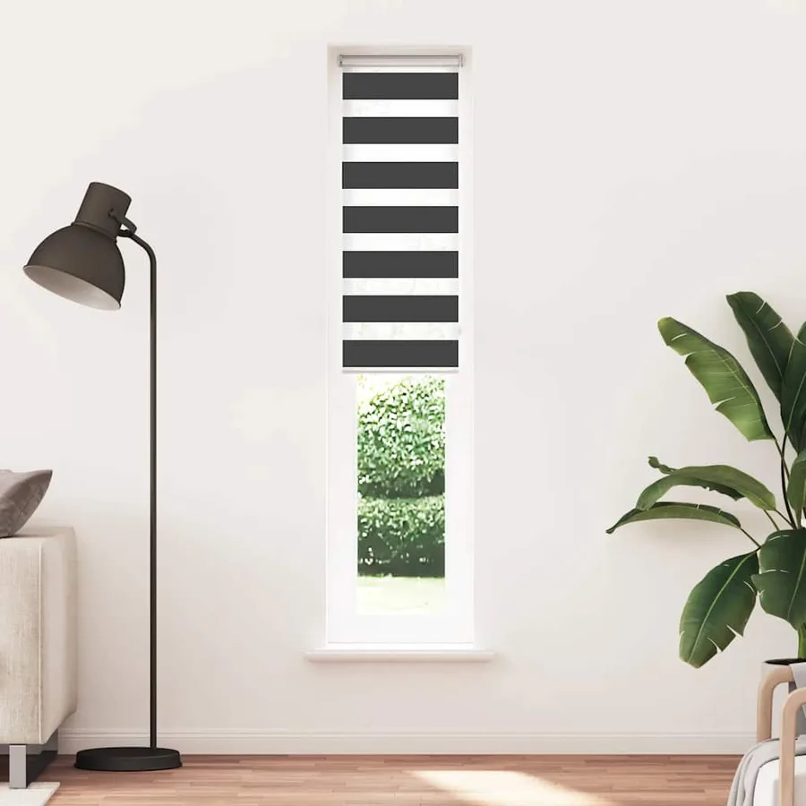 Store zèbre noir 40x200 cm largeur du tissu 35,9 cm polyester - 2