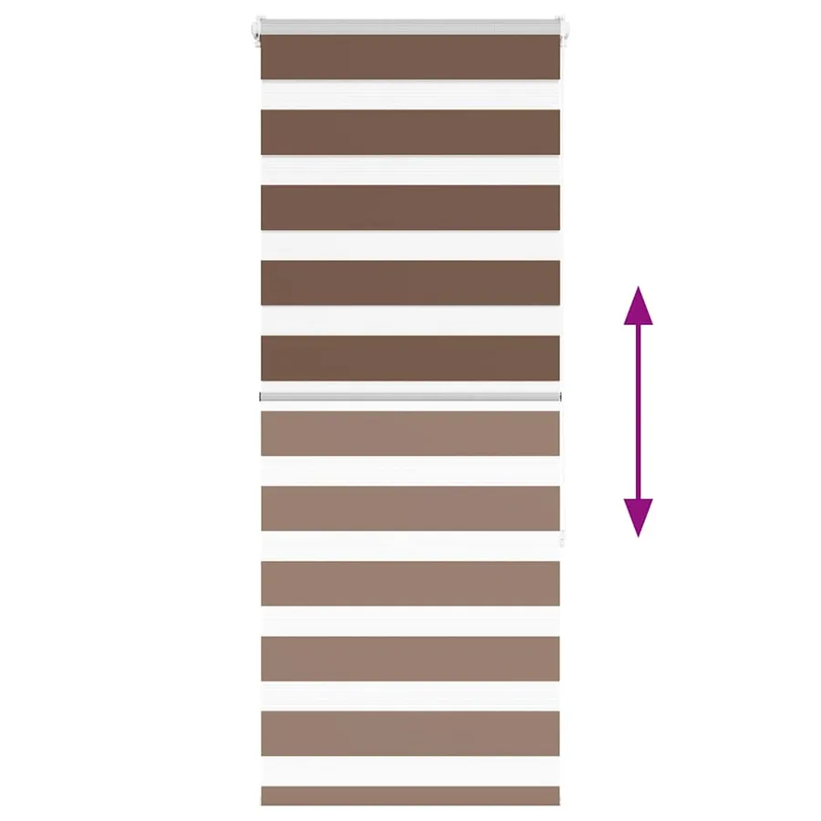 Store zèbre marron 55x150 cm largeur du tissu 50,9 cm polyester - 5