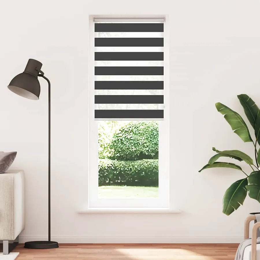 Store zèbre noir 75x200 cm largeur du tissu 70,9 cm polyester - 2