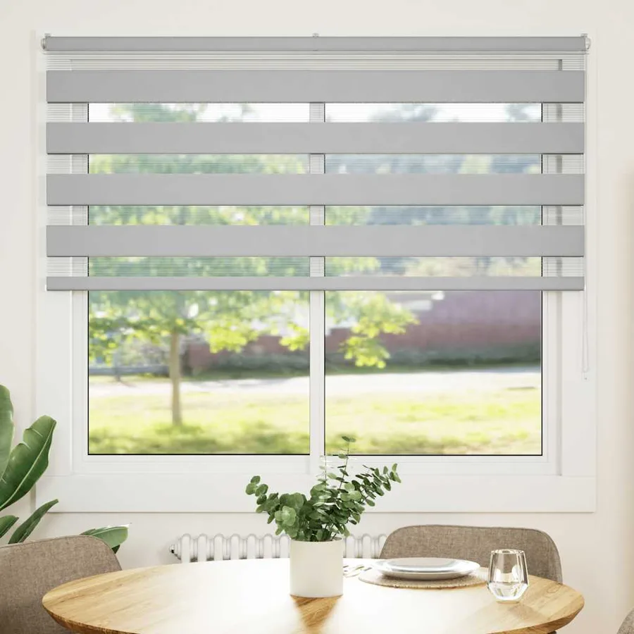 Store zèbre gris clair largeur du tissu 155,9 cm polyester - 2