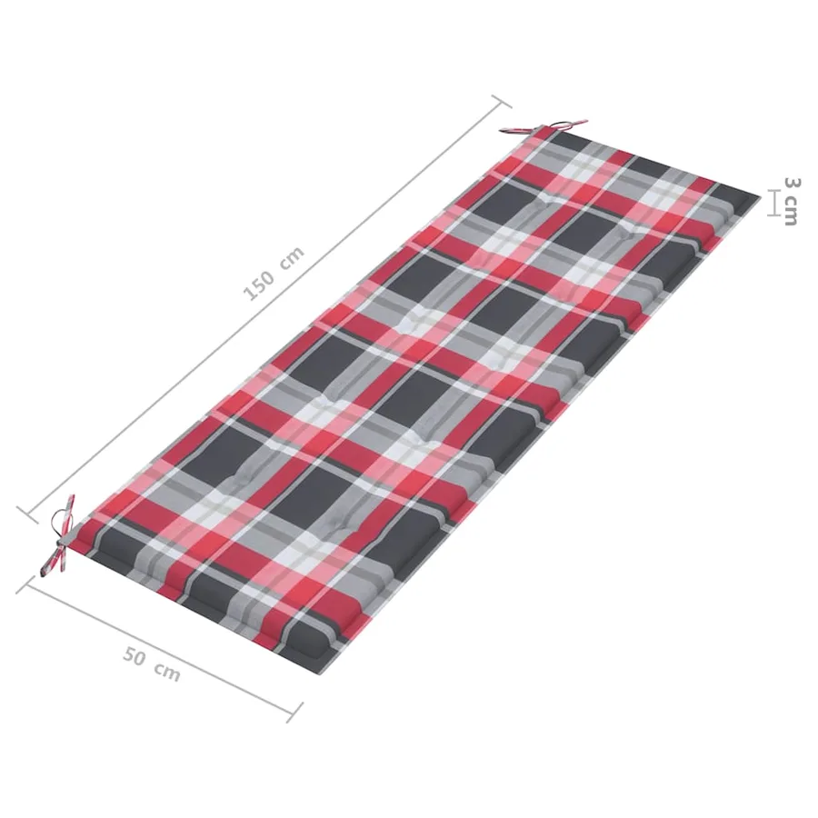 Banc de jardin 3 places avec coussin 150 cm Bois d'eucalyptus - 10