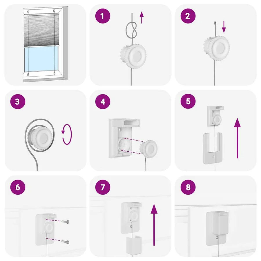 Store plissé anthracite 100x200 cm largeur du tissu 99,4 cm - 6