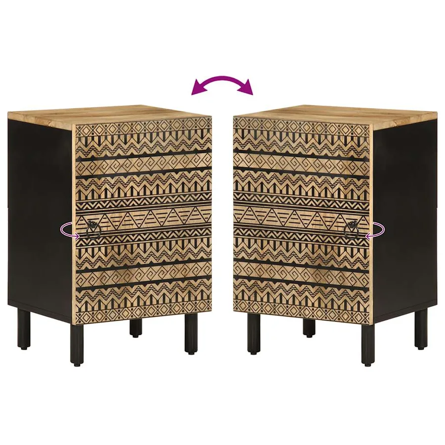 Armoire de salle de bain 38x33,5x58 cm bois massif de manguier - 6