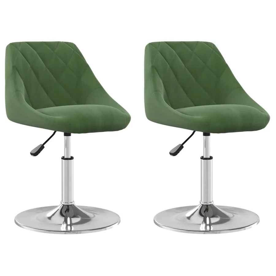 Chaises pivotantes à manger lot de 2 Vert foncé Velours - 2