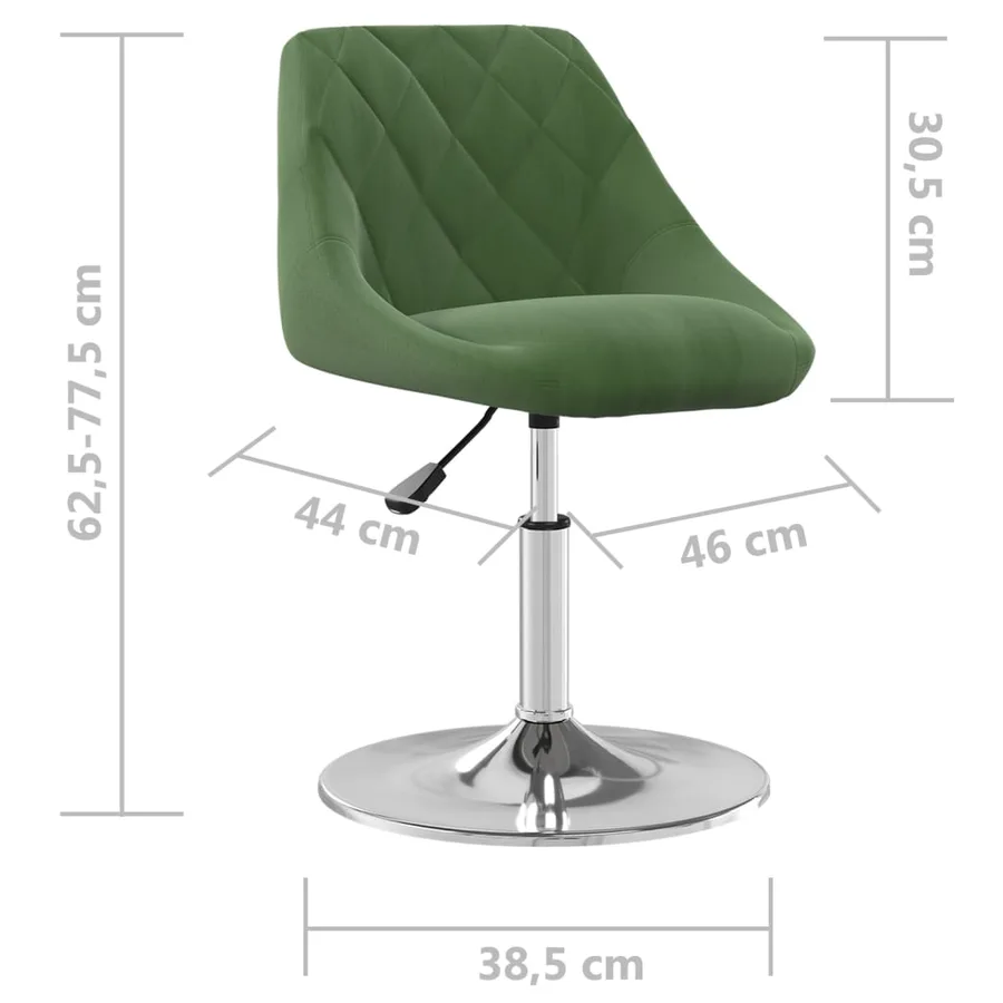Chaises pivotantes à manger lot de 2 Vert foncé Velours - 9